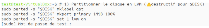 Partitionnement GPT du disque d�di�